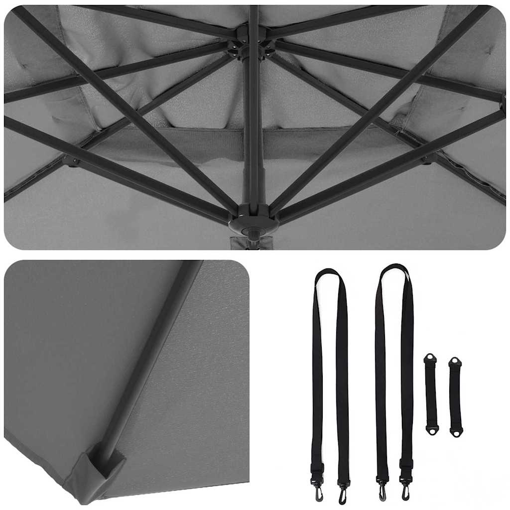 Roma Parasol Beige 286 x 284 x 265 cm Aluminium und Polyester