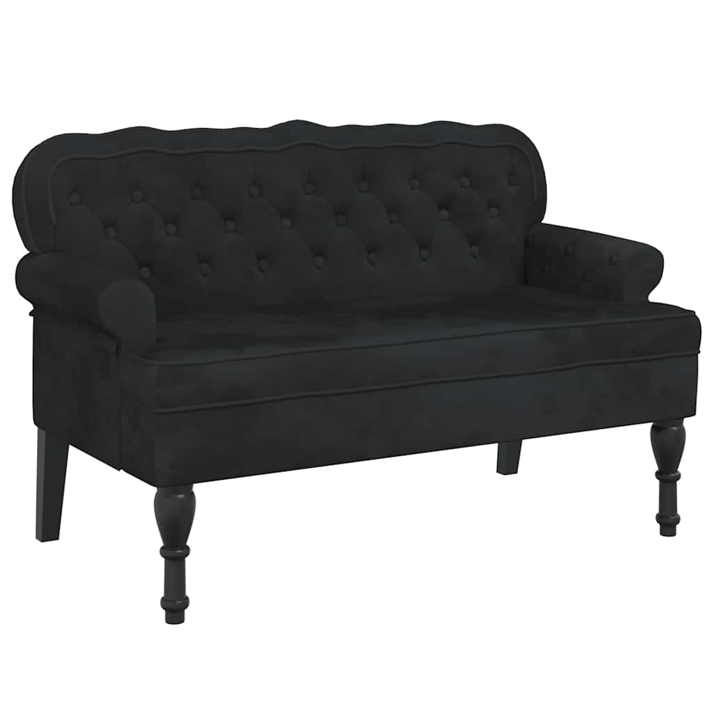 Sitzbank mit Rückenlehne Dunkelgrau 119,5x64,5x75 cm Samt