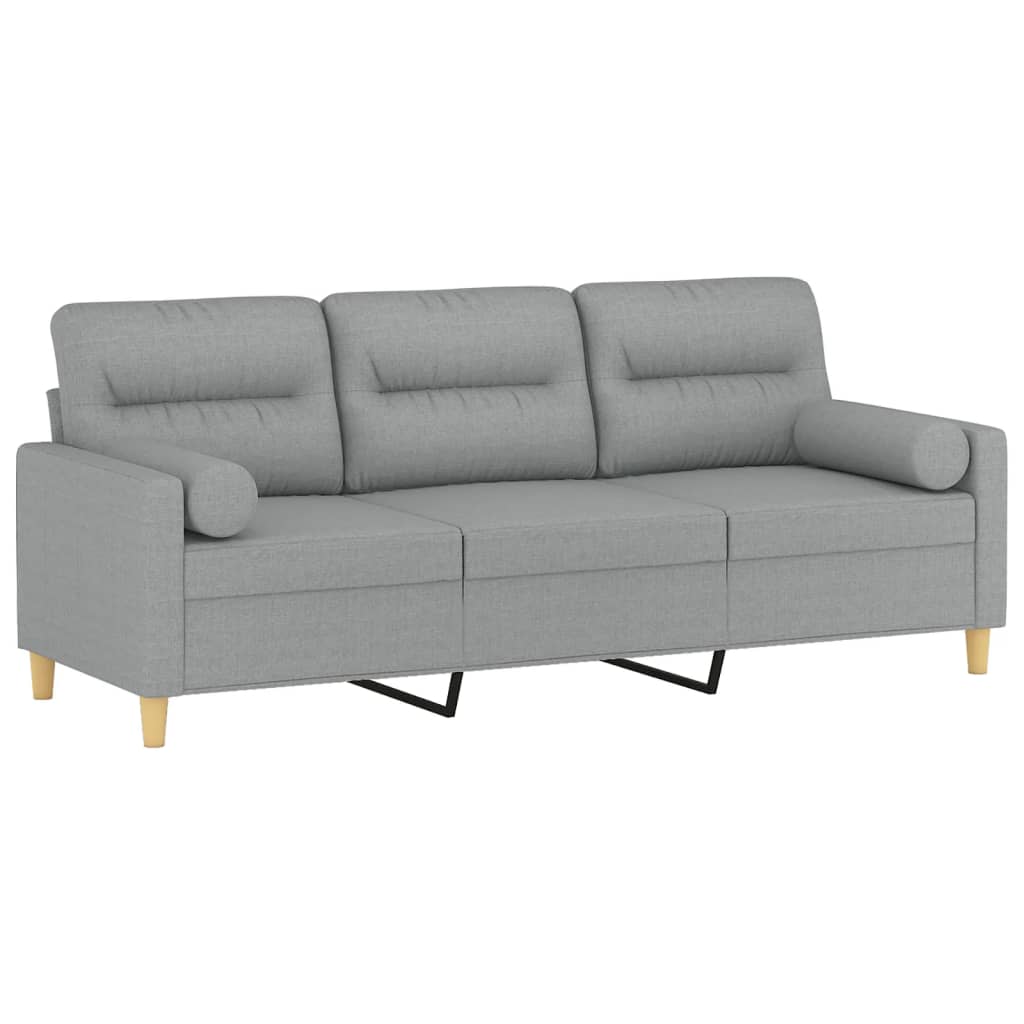 2-Sitzer-Sofa mit Zierkissen Braun 120 cm Stoff
