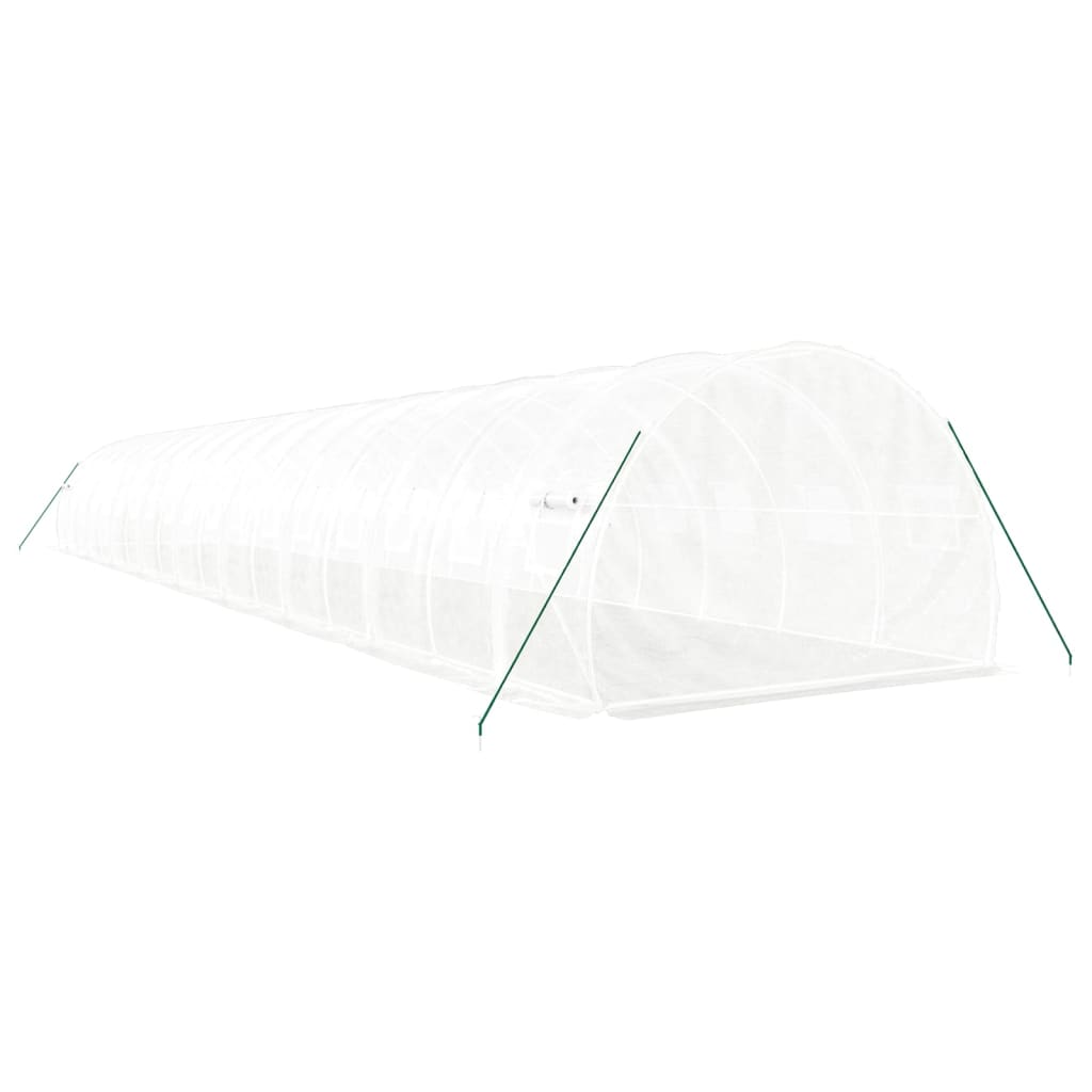 Gewächshaus mit Stahlrahmen Grün 48 m² 16x3x2 m