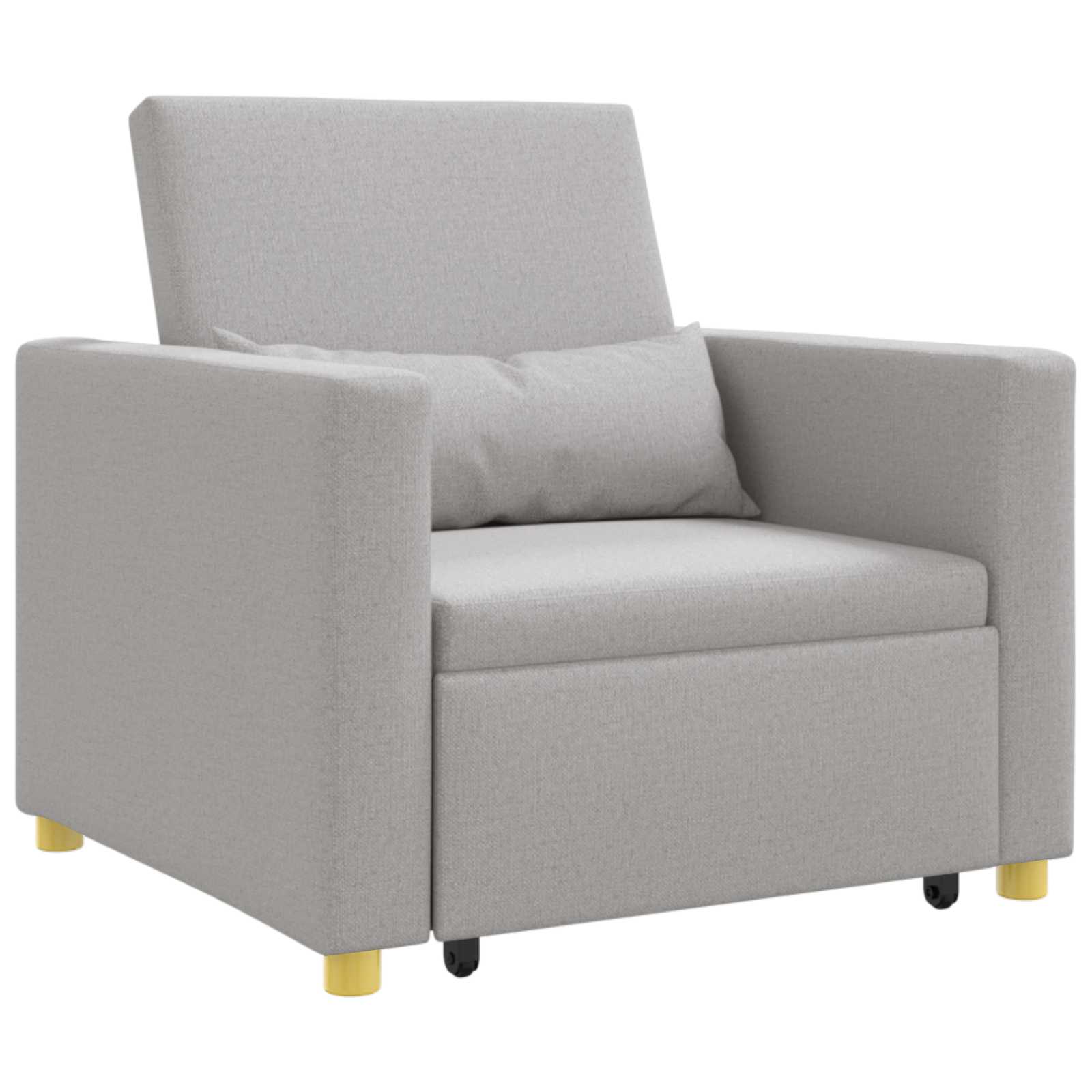 Ausziehbare Schlafcouch Einzel Hellgrau 90 x 165 x 87 cm Stoff
