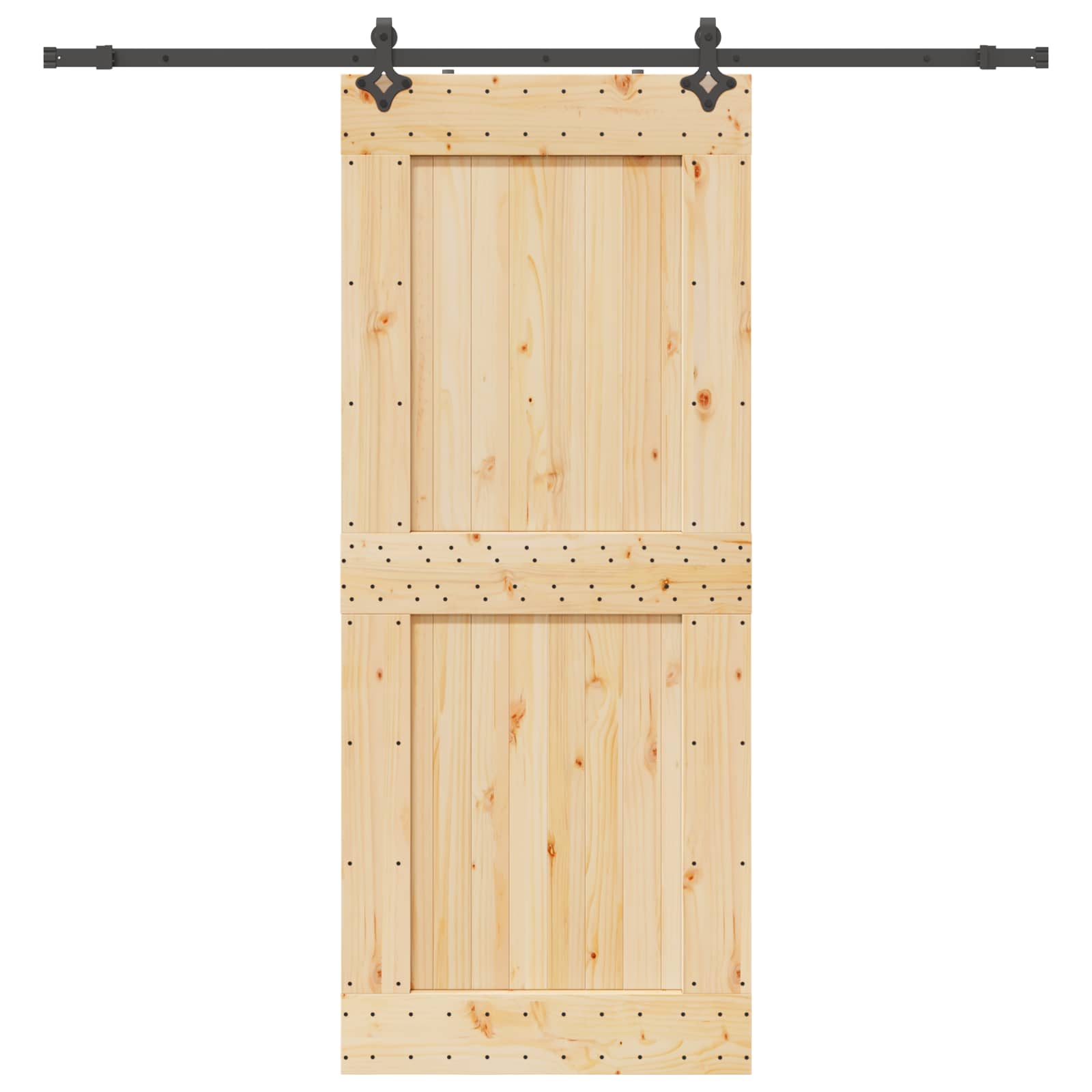 Schiebetür NARVIK Natürlich und Schwarz 70 x 210 cm (152,5 cm)