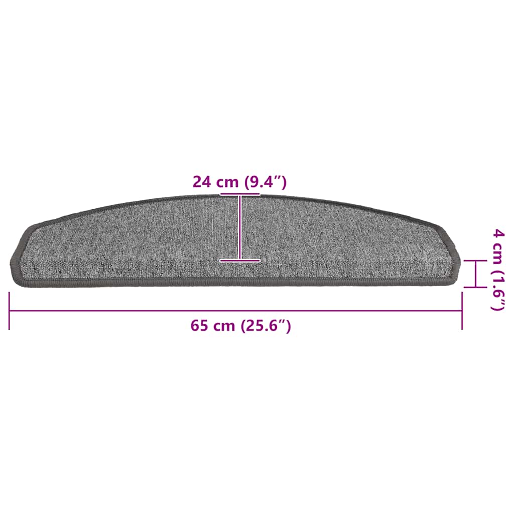 Stufenmatten 15 Stk. 56x17x3 cm Anthrazit Halbrund