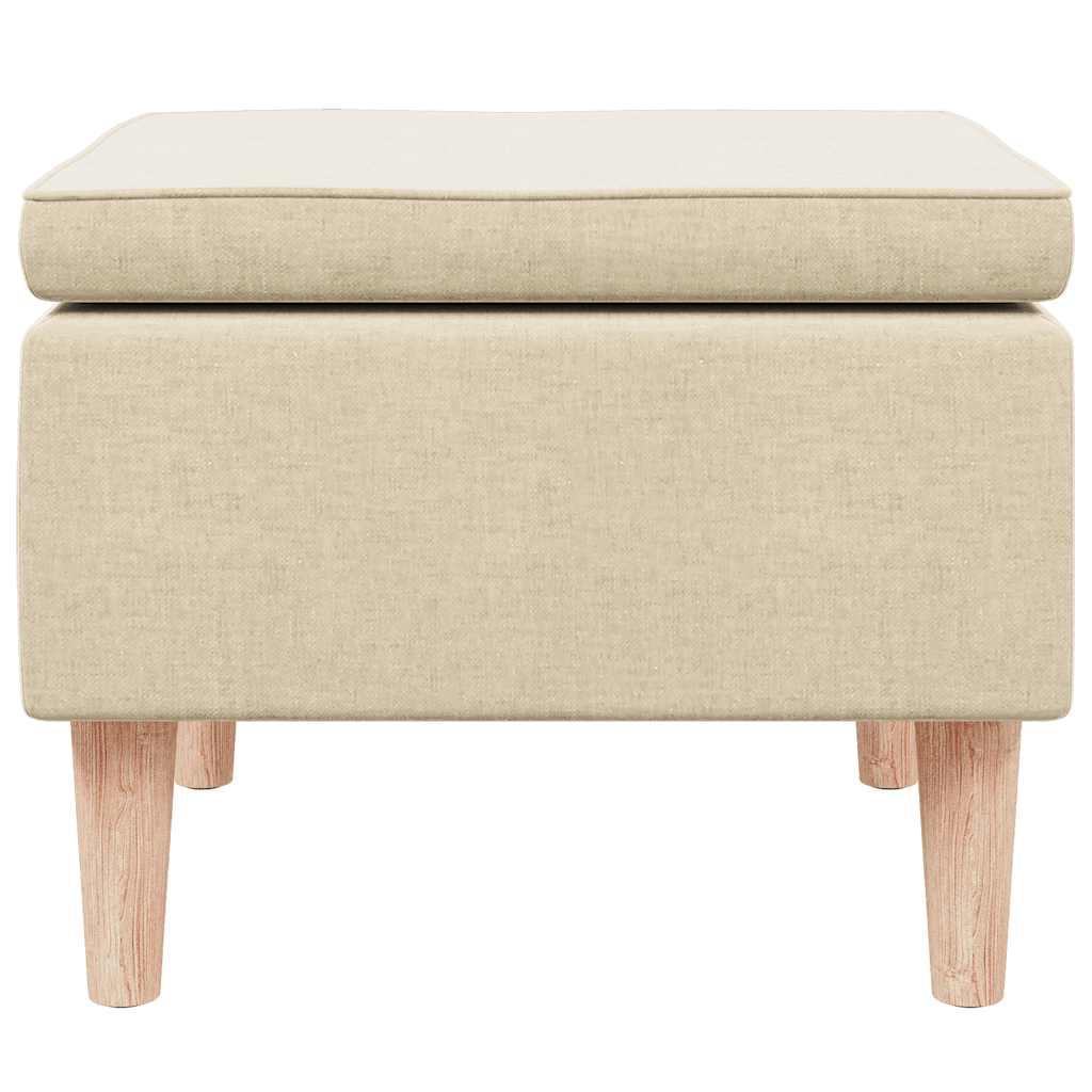 Hocker mit Holzbeinen Schwarz Stoff