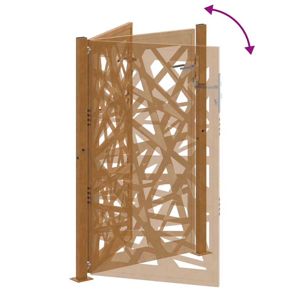 Gartentor Schwarz 100x100 cm Stahl Lichtdesign