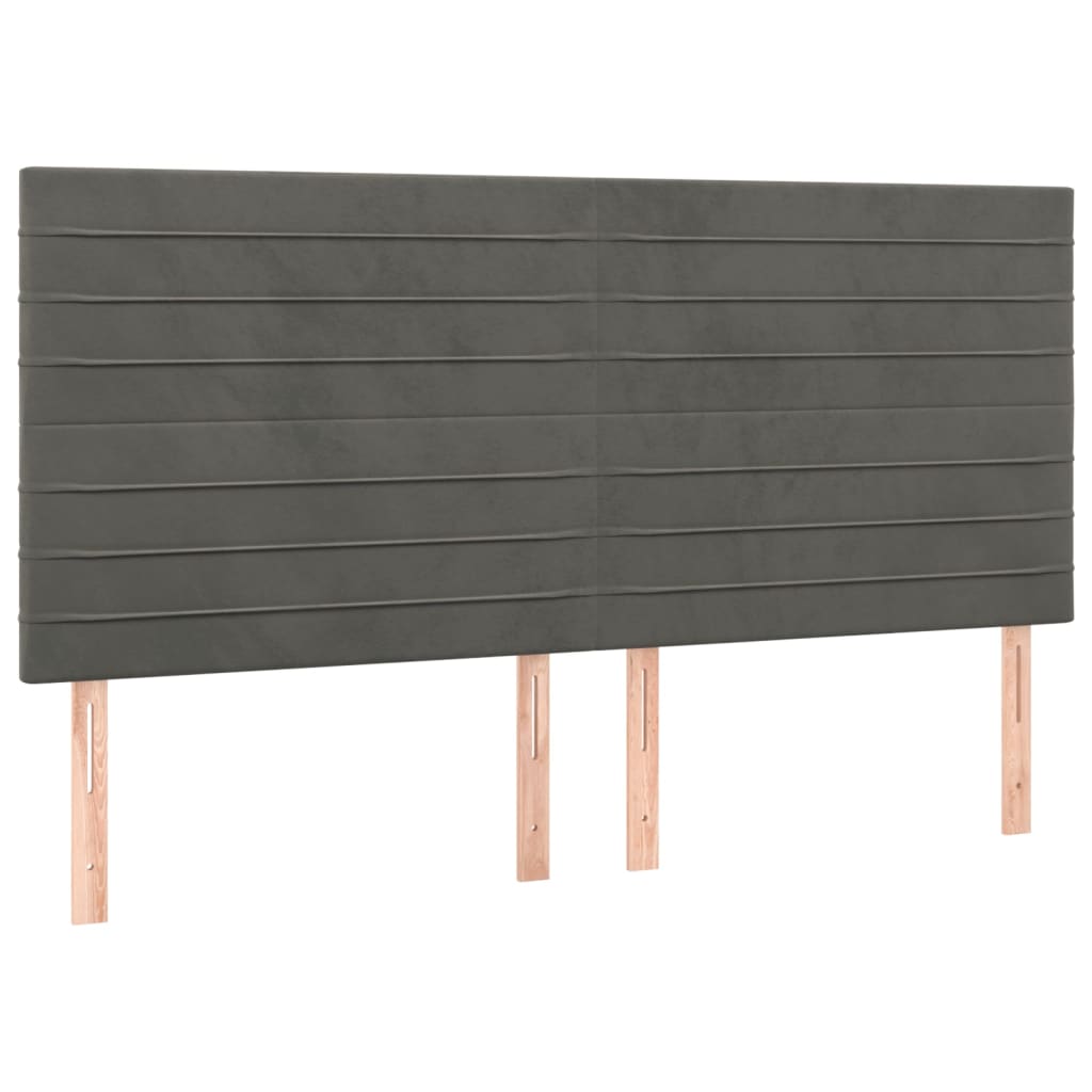 Kopfteil Hellgrau 80x5x118/128 cm Samt