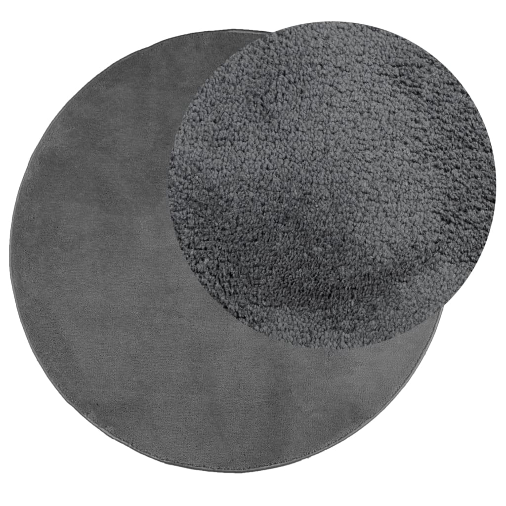 Teppich OVIEDO Kurzflor Anthrazit 120x120 cm
