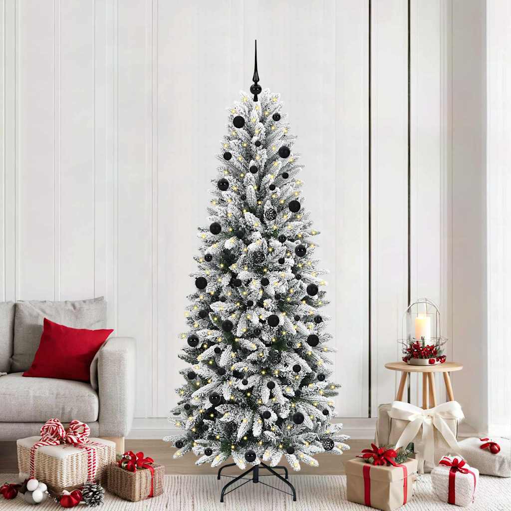 Künstlicher Weihnachtsbaum mit 150 LEDs mit Ständer Weiß 120 cm