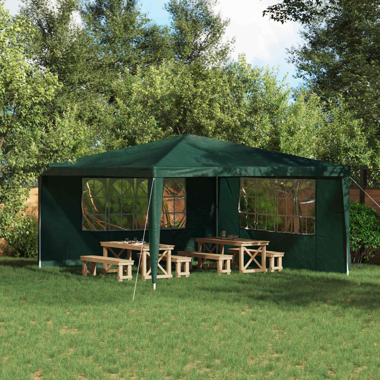 Party Zelt Seitenteil 2 pcs 300 x 195 cm Rot PE und Stahl