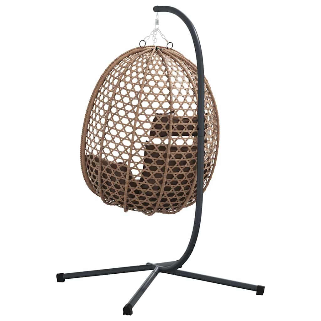Hängendes Ei-Stuhl Hellcreme 104 x 100 x 191 cm Poly-Rattan