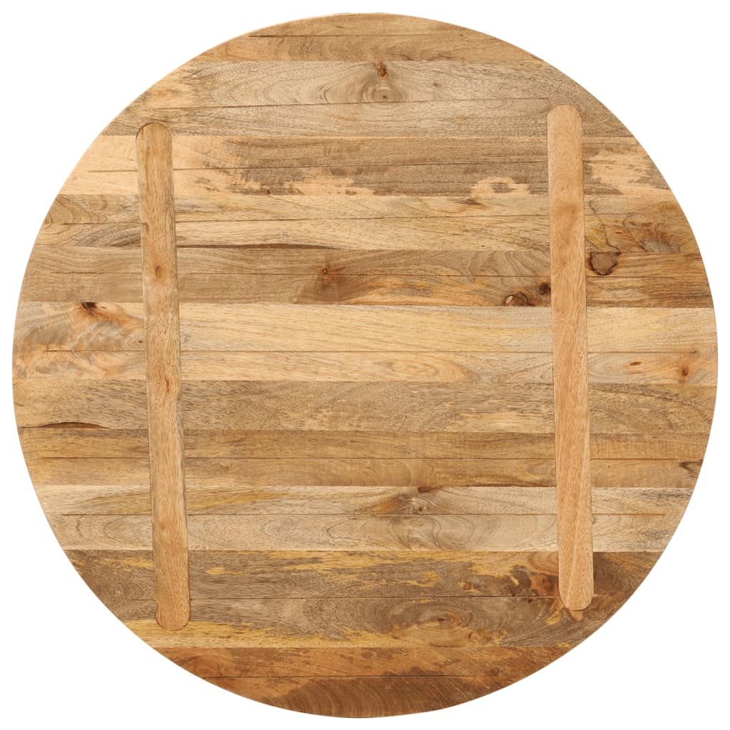 Tischplatte Ø 40x2,5 cm Rund Raues Massives Mangoholz