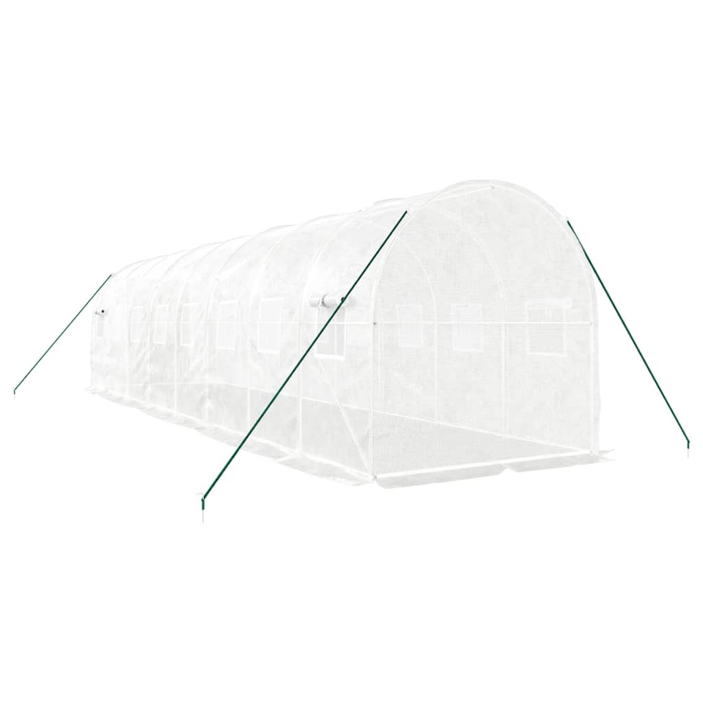 Gewächshaus mit Stahlrahmen Weiß 8 m² 4x2x2 m