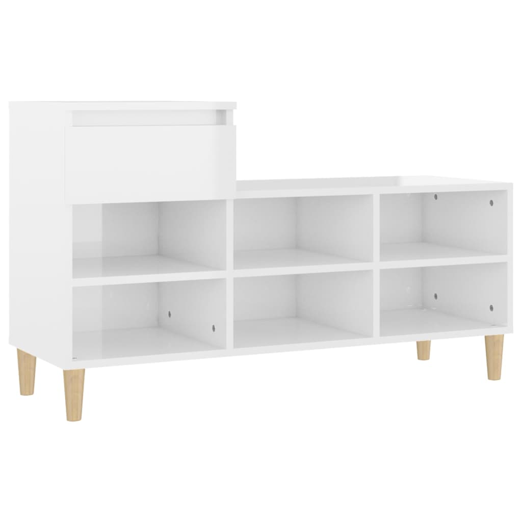Schuhregal Weiß 102x36x60 cm Holzwerkstoff