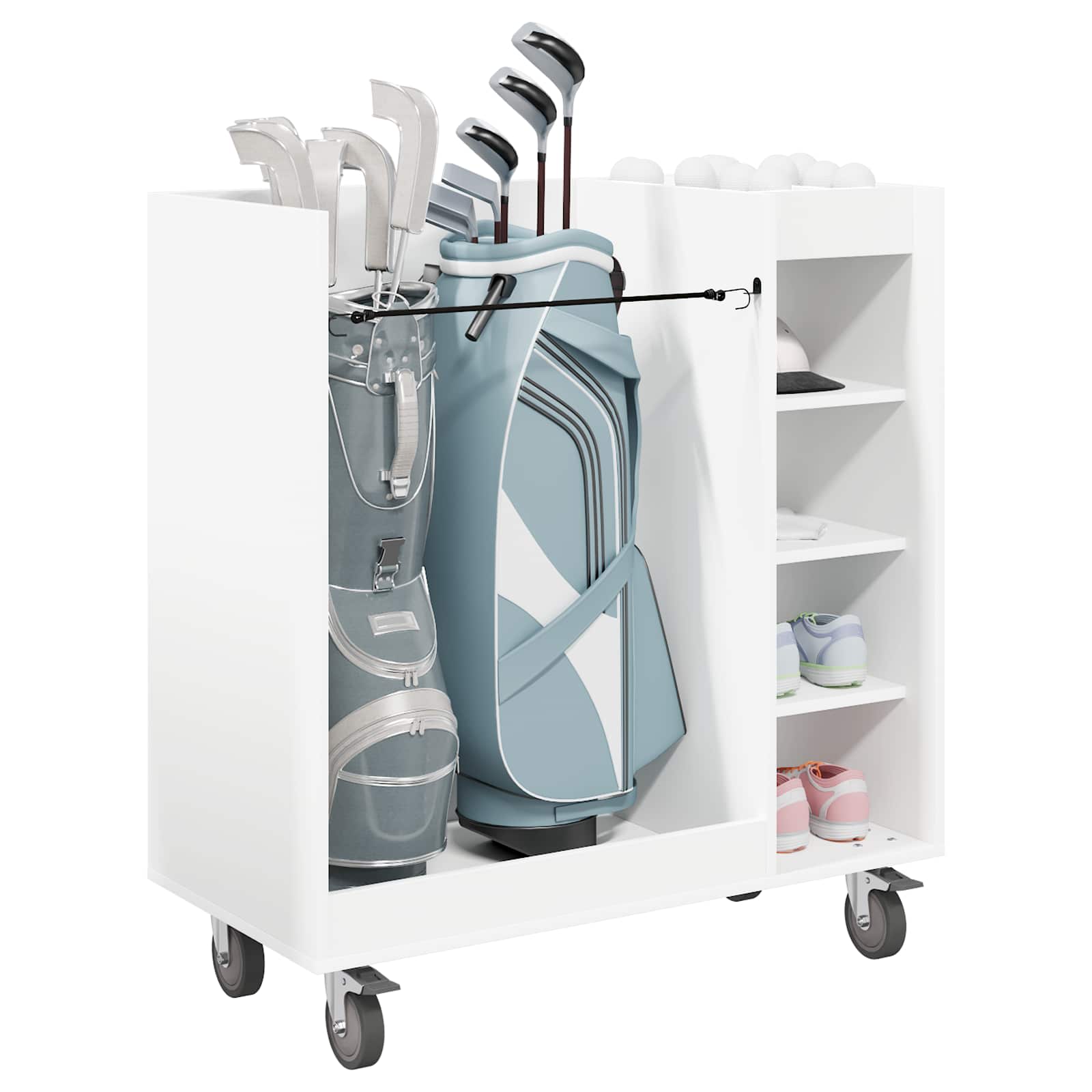 Golf Schrank Mit Rad Uni Weiß 65 x 45 x 98 cm
