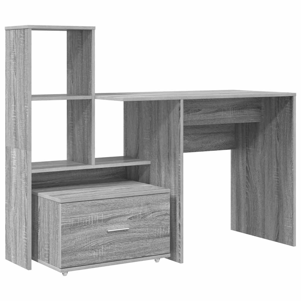 Schreibtisch mit Regal Weiß 131,5 x 50 x 106,5 cm Holzwerkstoff