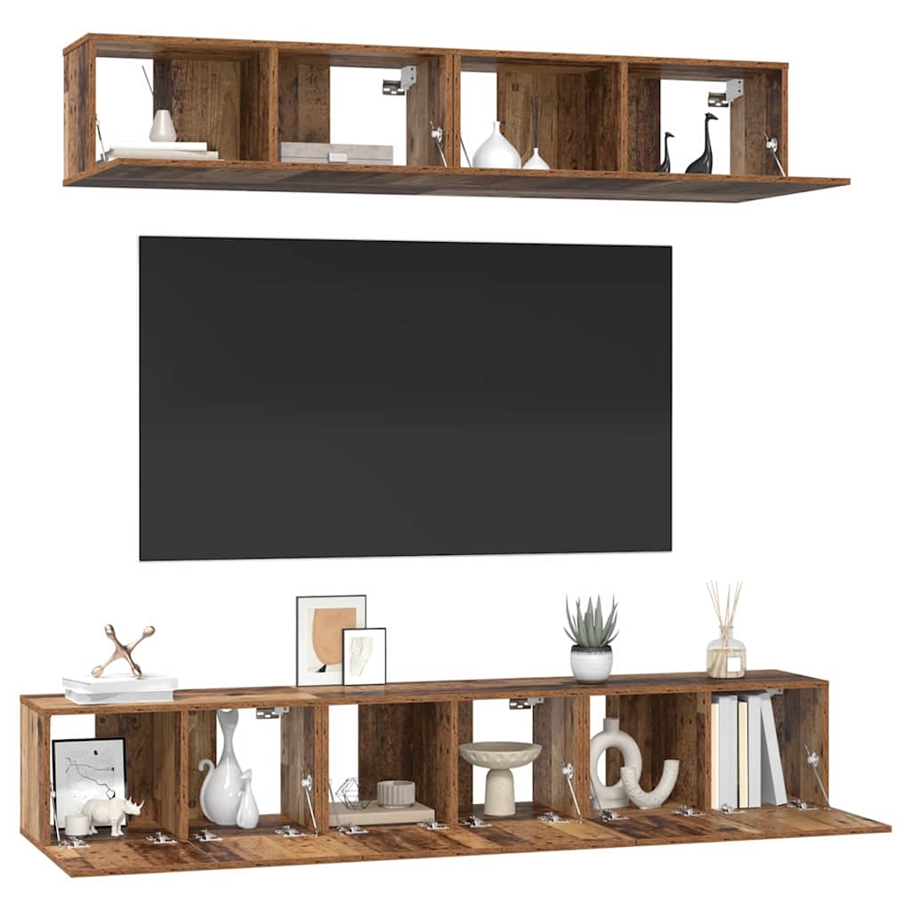5-tlg. TV-Schrank-Set Weiß Holzwerkstoff