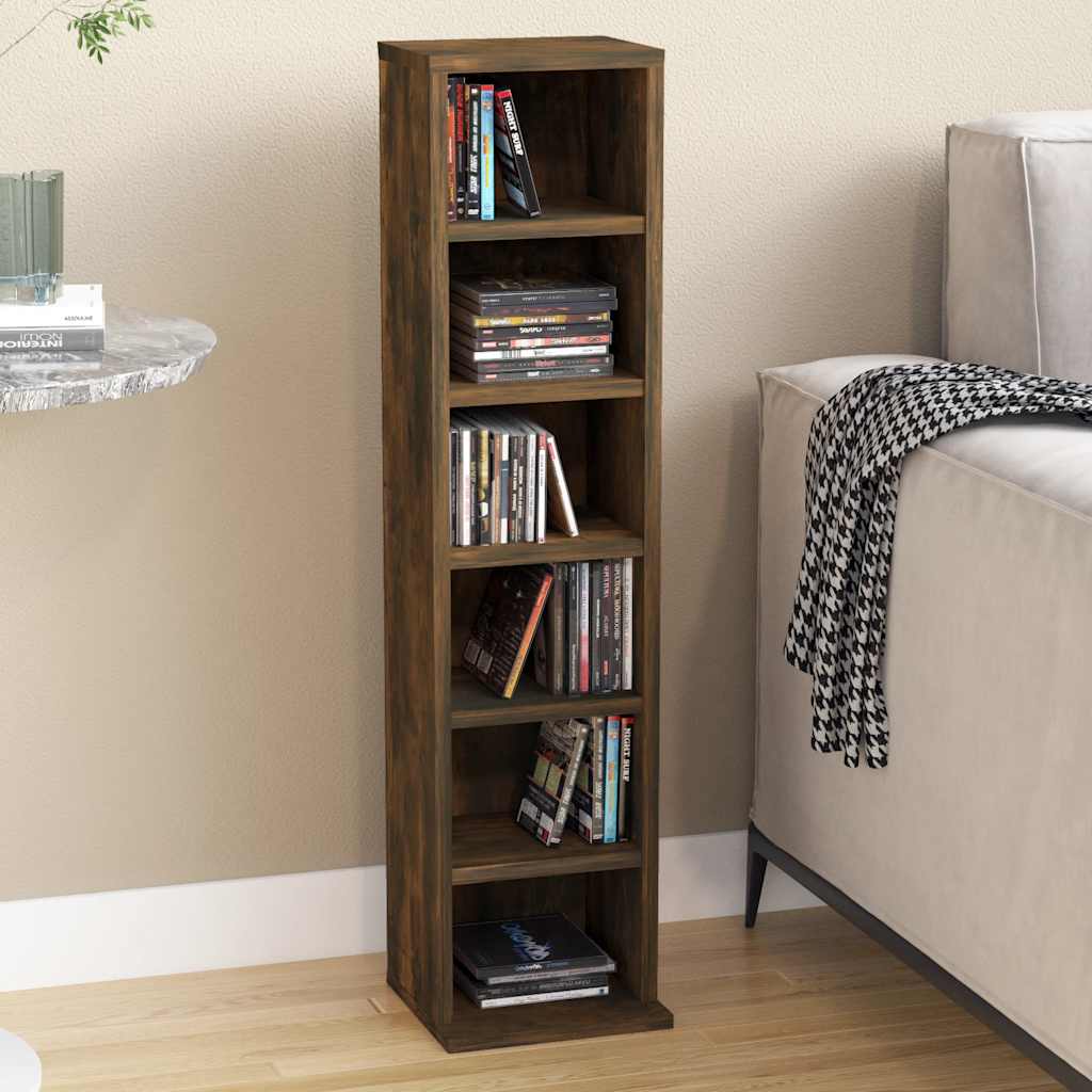 CD-Schrank Weiß 21x20x88 cm Holzwerkstoff