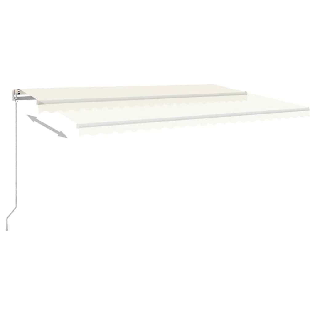 Markise Manuell Einziehbar mit LED 300x250 cm Blau und Weiß