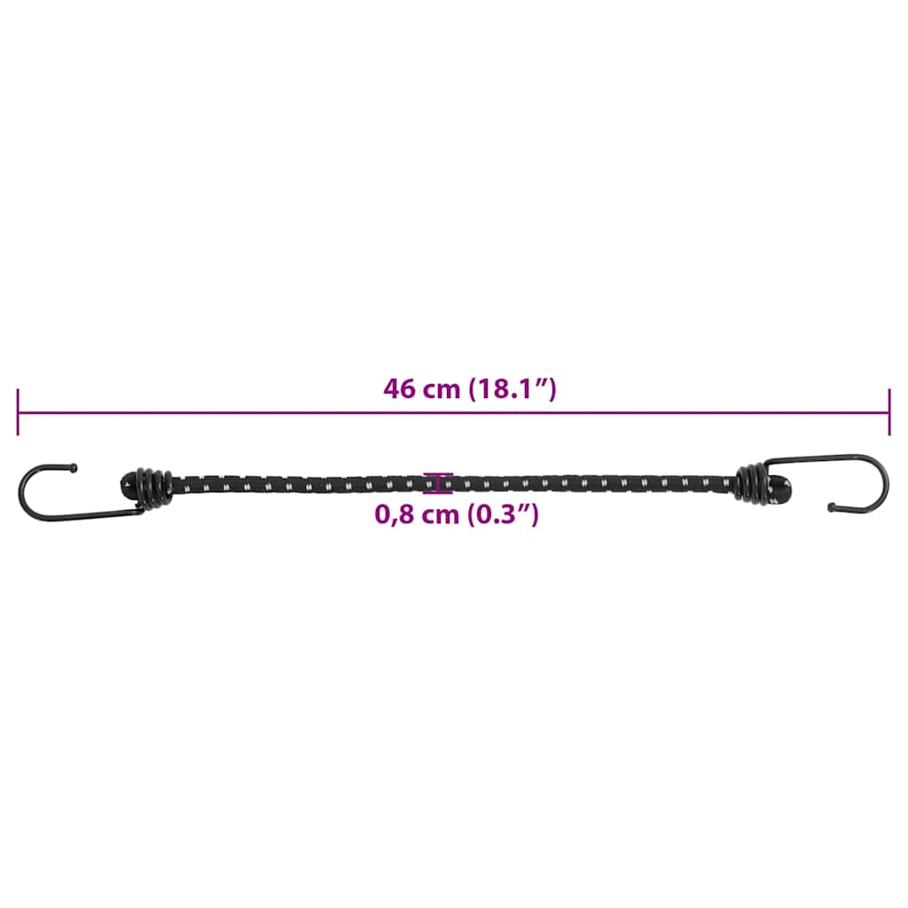 Gummiseile Reflektierend mit Haken 25 Stk. 38 cm