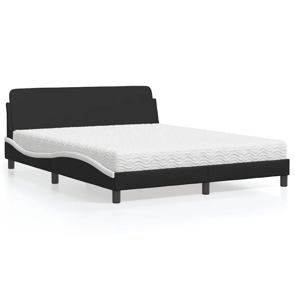 Bett mit Matratze "Dover" Schwarz 80x200 cm Kunstleder
