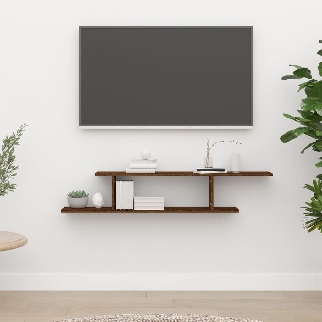 TV-Wandregal Weiß 125x18x23 cm Holzwerkstoff