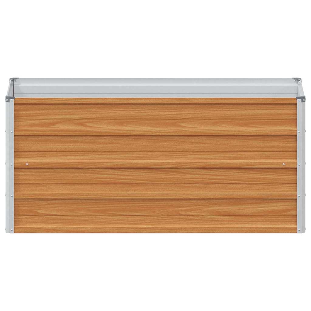 Hochbeet Hellbraun 100 x 100 x 77 cm Verzinkter Stahl