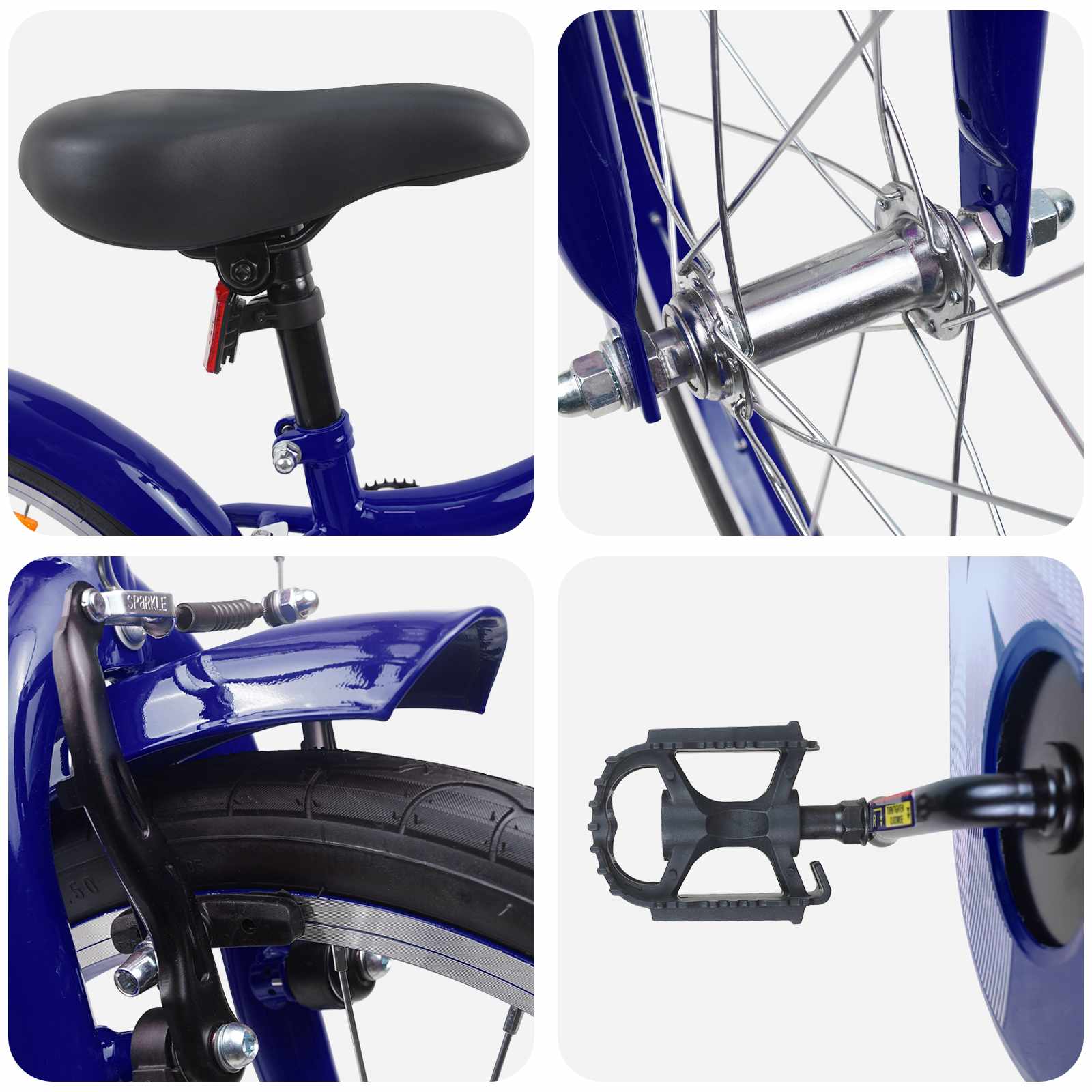Kinderfahrrad 12 Zoll für 2-4 Jahre alt Dunkelblau