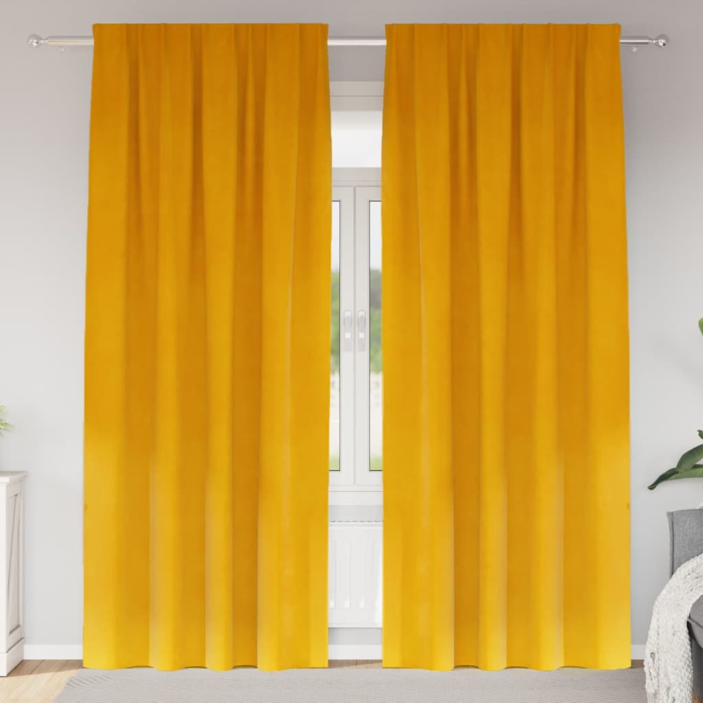Verdunkelungsvorhänge 2 pcs Schwarz 140 x 140 cm Samt