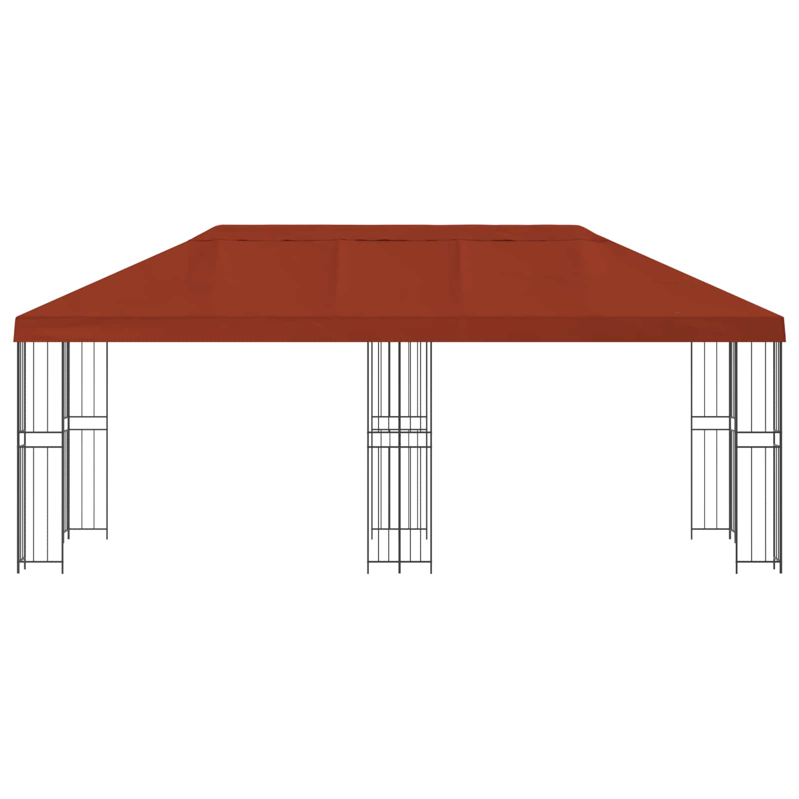 Pavillon mit Seitenwänden 6 x 3 m Beige Polyester und Stahl 190