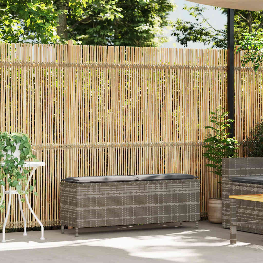 Gartenbank mit Kissen Schwarz 110x30x40,5 cm Poly Rattan
