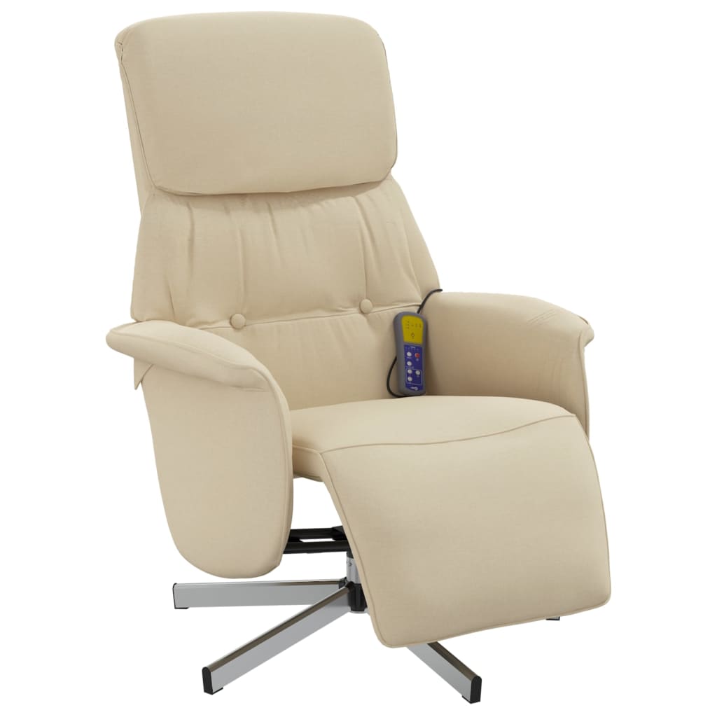 Massagesessel mit Fußteil Braun Stoff