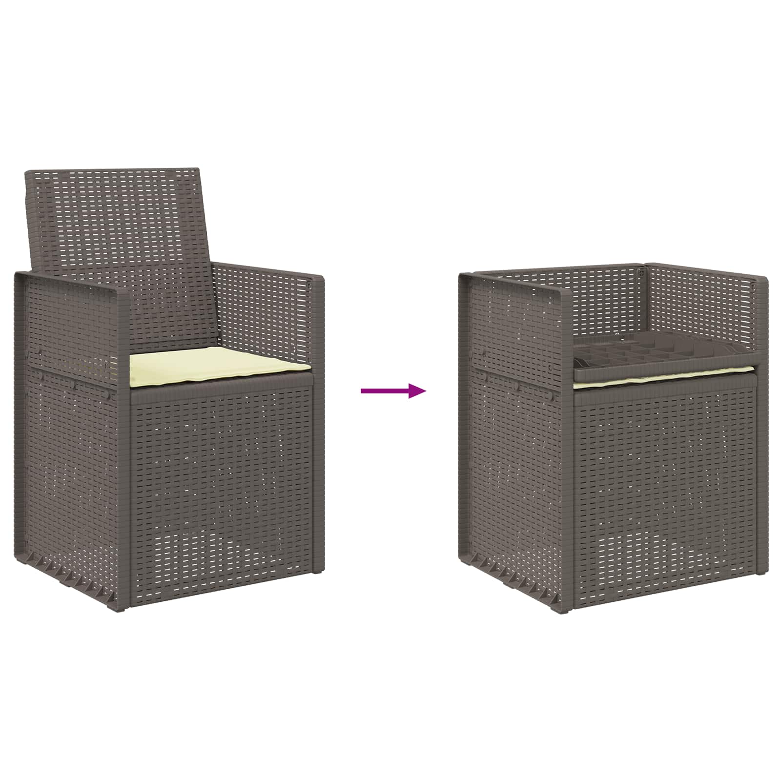 Garten Esszimmerstühle 2 pcs Weiß und Hellgrau PP