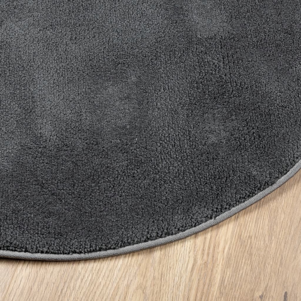 Teppich OVIEDO Kurzflor Anthrazit 120x120 cm