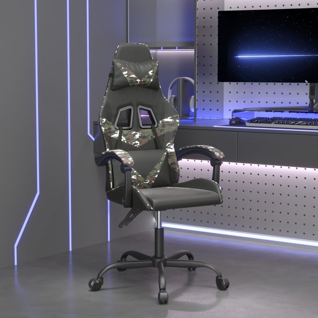 Gaming-Stuhl Drehbar Schwarz und Rot Kunstleder