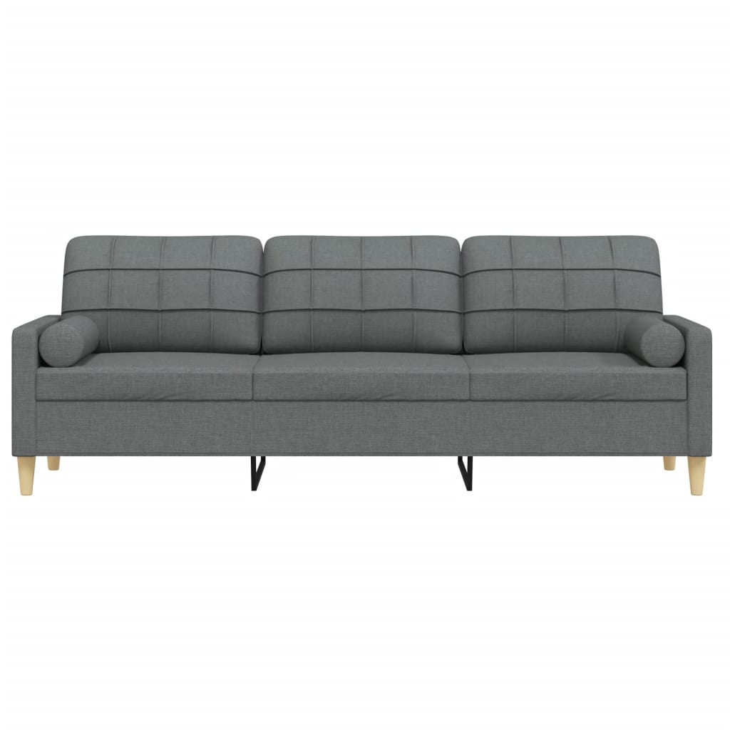 2-Sitzer-Sofa mit Zierkissen Braun 120 cm Stoff