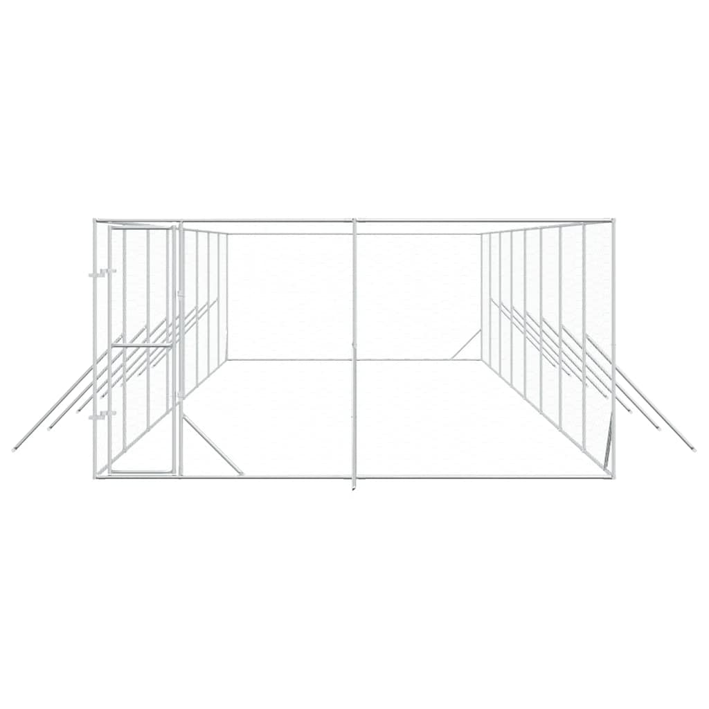 Outdoor-Hundezwinger Silbern 2x2x2 m Verzinkter Stahl