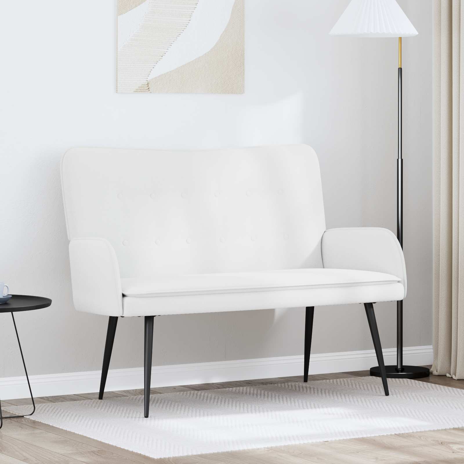 2-Sitzer Sofa Hellgrau 115 x 61 x 87 cm Stoff