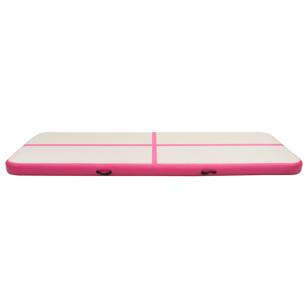 Aufblasbare Gymnastikmatte mit Pumpe 300×100×10 cm PVC Rosa