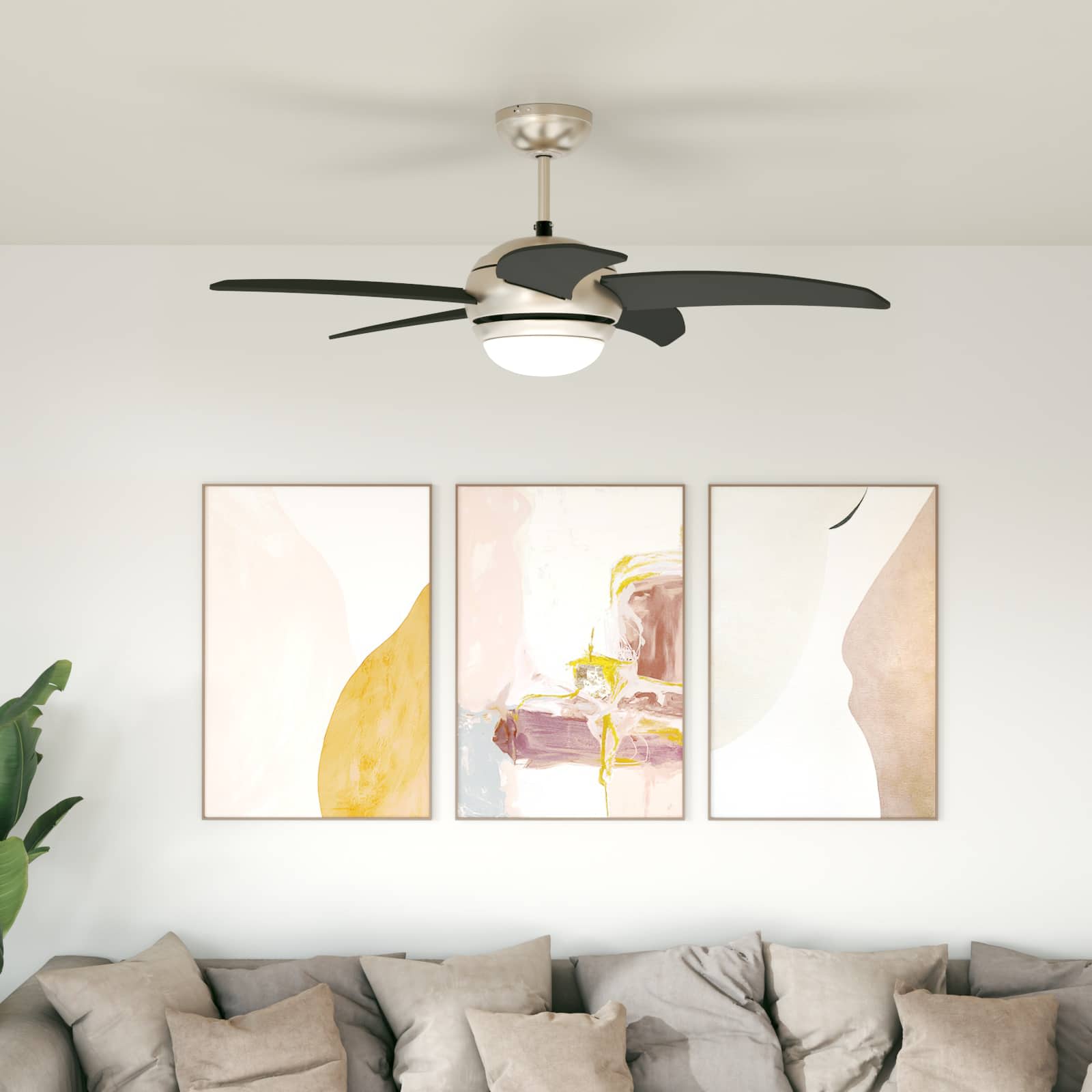 Deckenventilator mit Licht und Fernbedienung Ø 130 cm Weiß