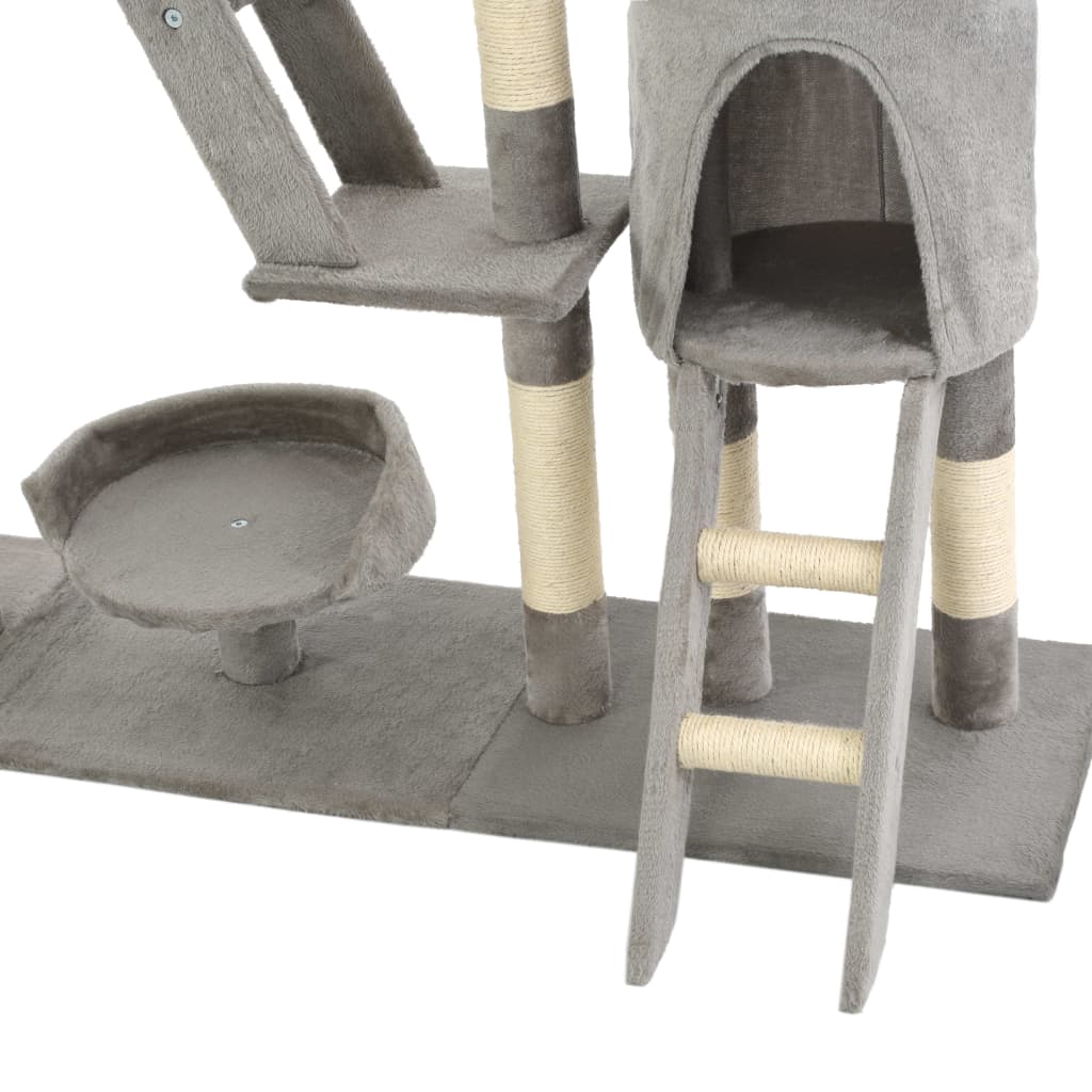 Katzen-Kratzbaum mit Sisal-Kratzsäulen 230 - 250 cm Beige