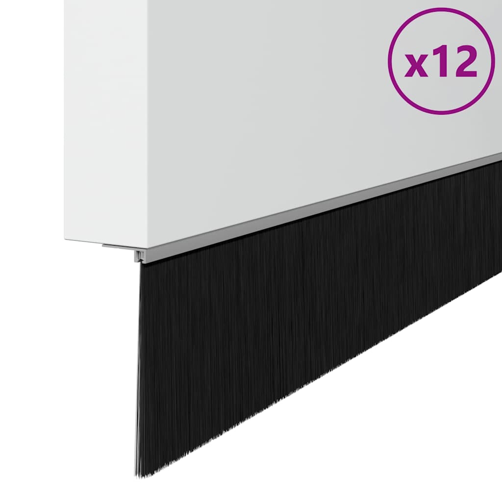 Aufsteck Türbürstendichtungen 2 pcs Braun 100 cm