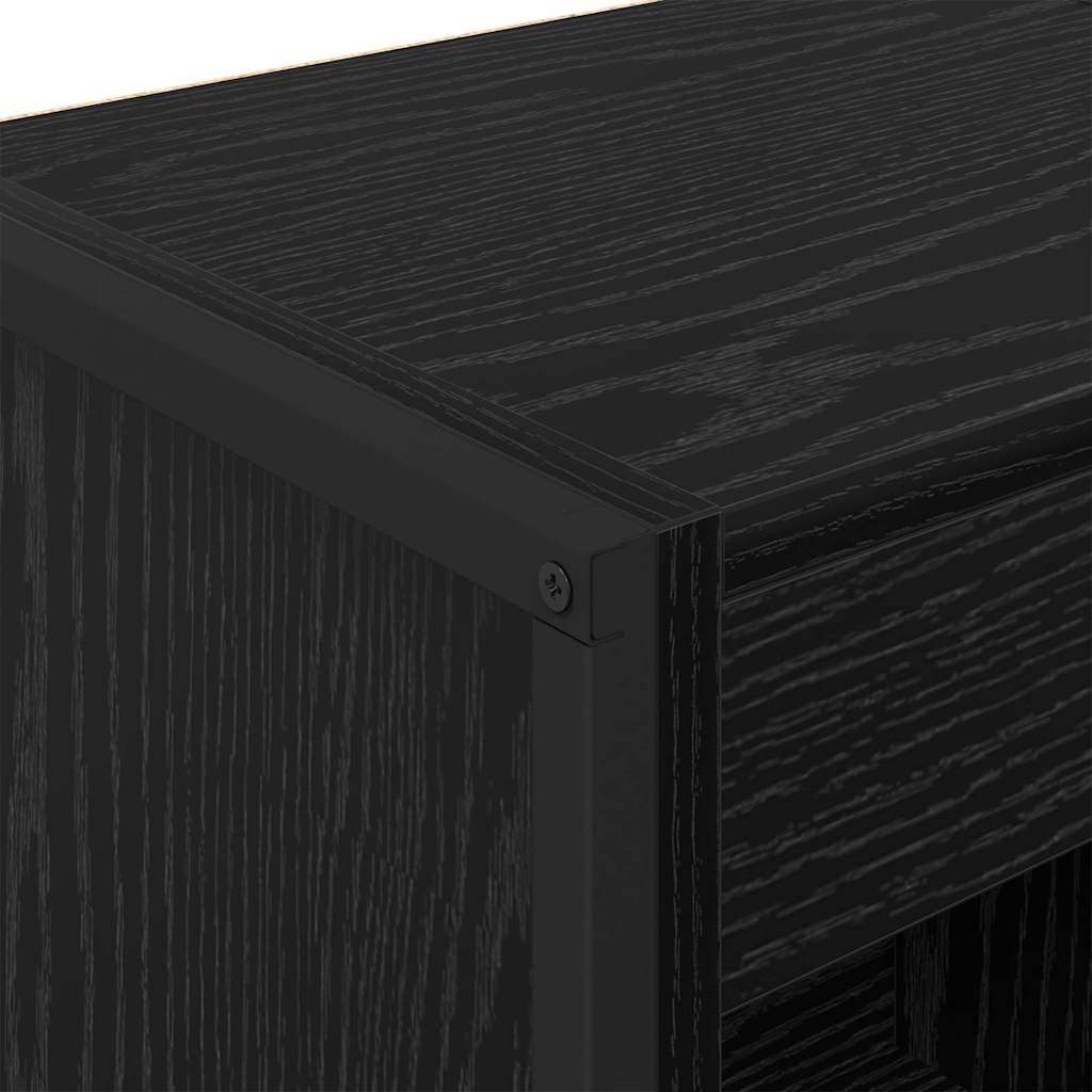 Bücherregal 2 pcs Schwarz Eichen-Optik 60 x 30 x 189,5 cm
