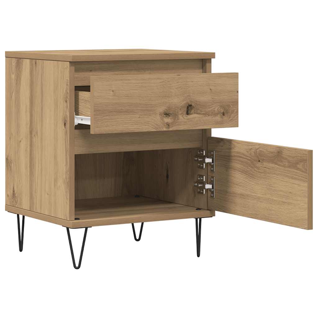 Bettschrank Schwarz Eichen-Optik 40 x 35 x 50 cm Holzwerkstoff