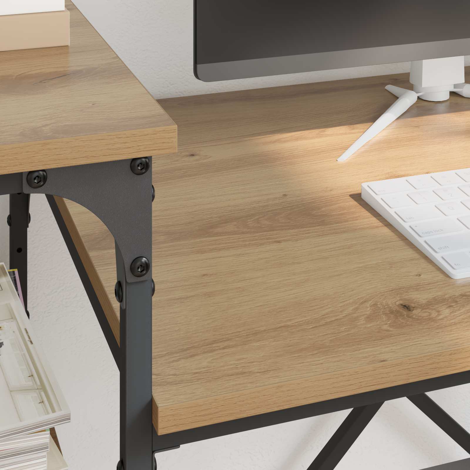 Schreibtisch mit Regal Sonoma-Eiche 135x50x90 cm Holzwerkstoff