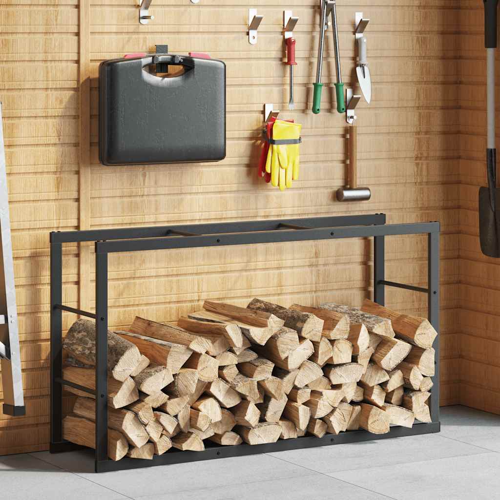 Brennholzregal Schwarz 55x30x61 cm Stahl