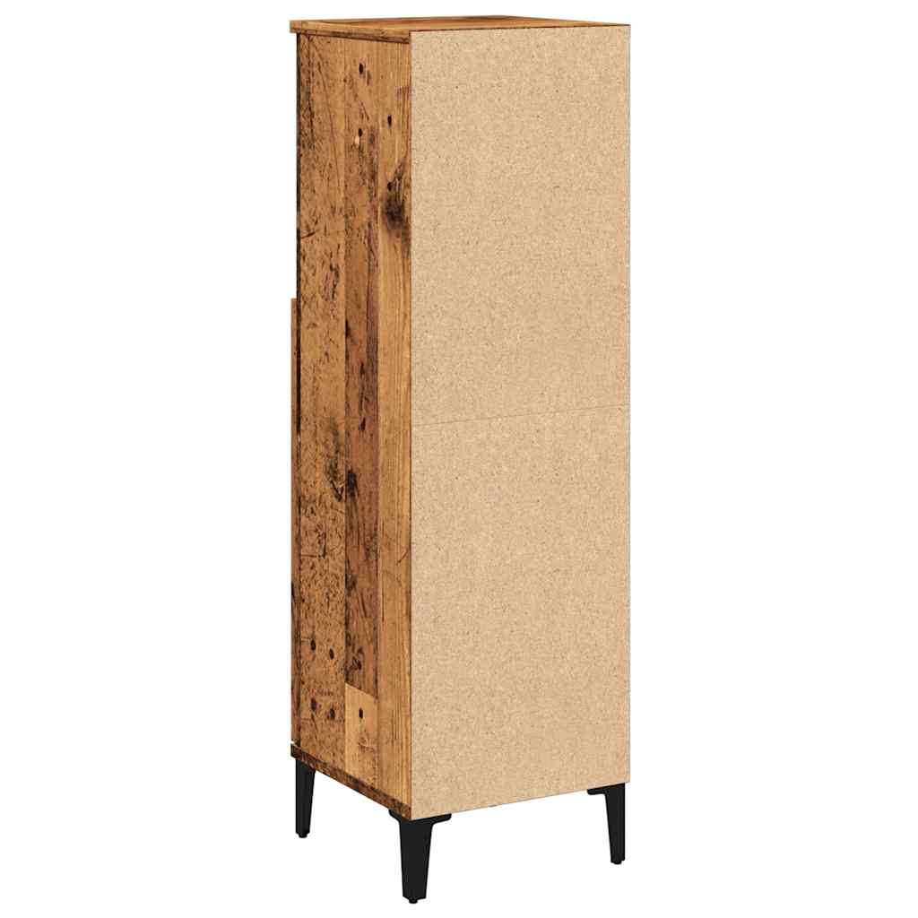 Badschrank Weiß 30x30x100 cm Holzwerkstoff