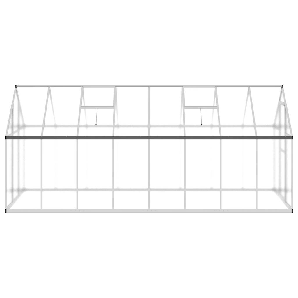 Gewächshaus mit Fundamentrahmen Silber 334x169x202cm Aluminimum