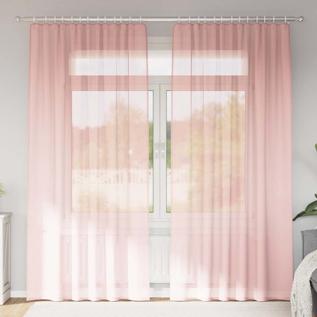 Voile Vorhänge mit Ösen 2 Stk. Apfelgrün 140x140 cm