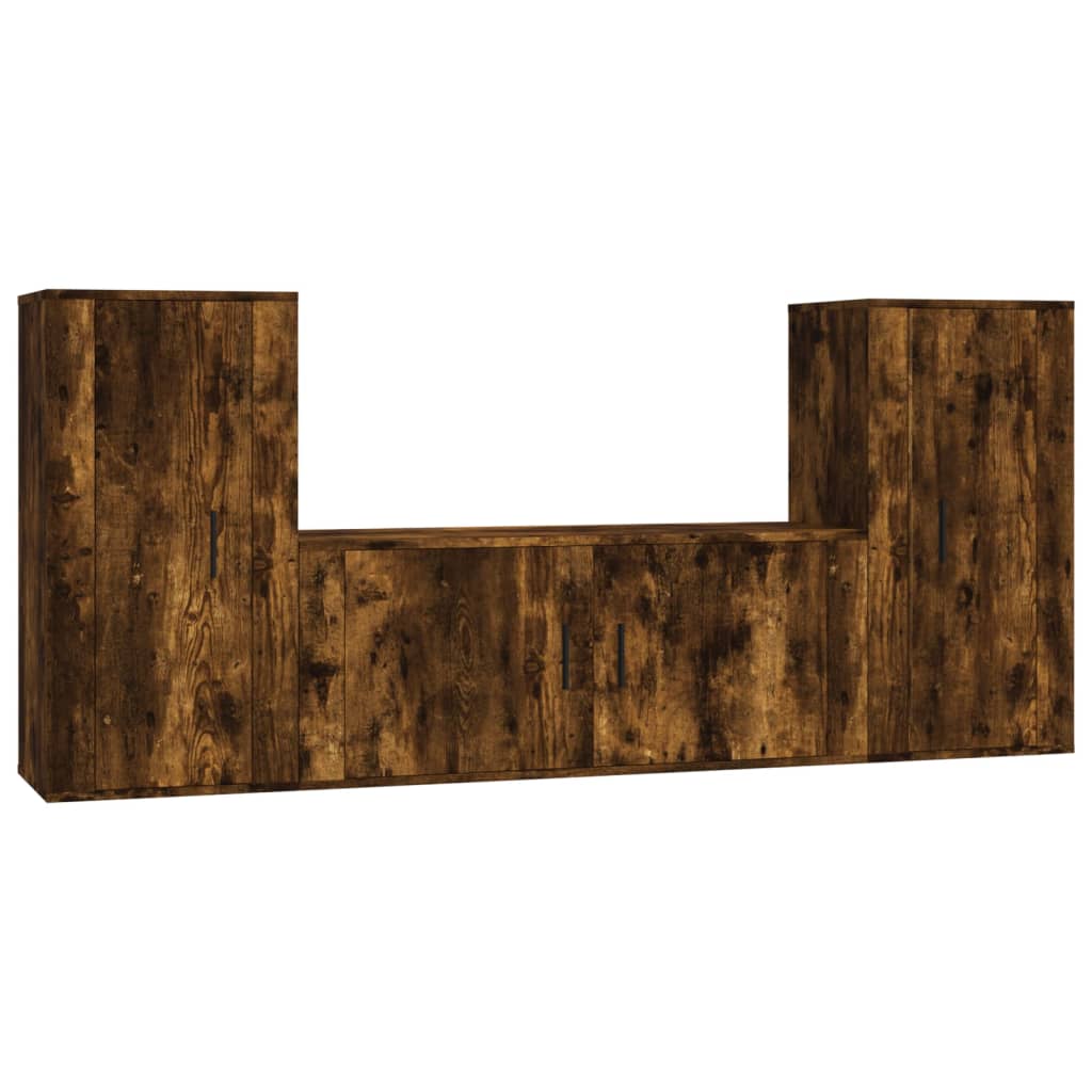 3-tlg. TV-Schrank-Set Weiß Holzwerkstoff