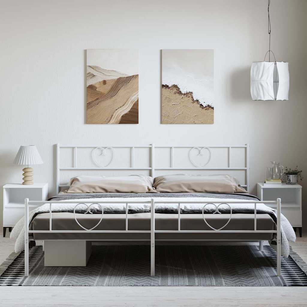 Bettgestell mit Kopfteil Metall Schwarz 100x190 cm